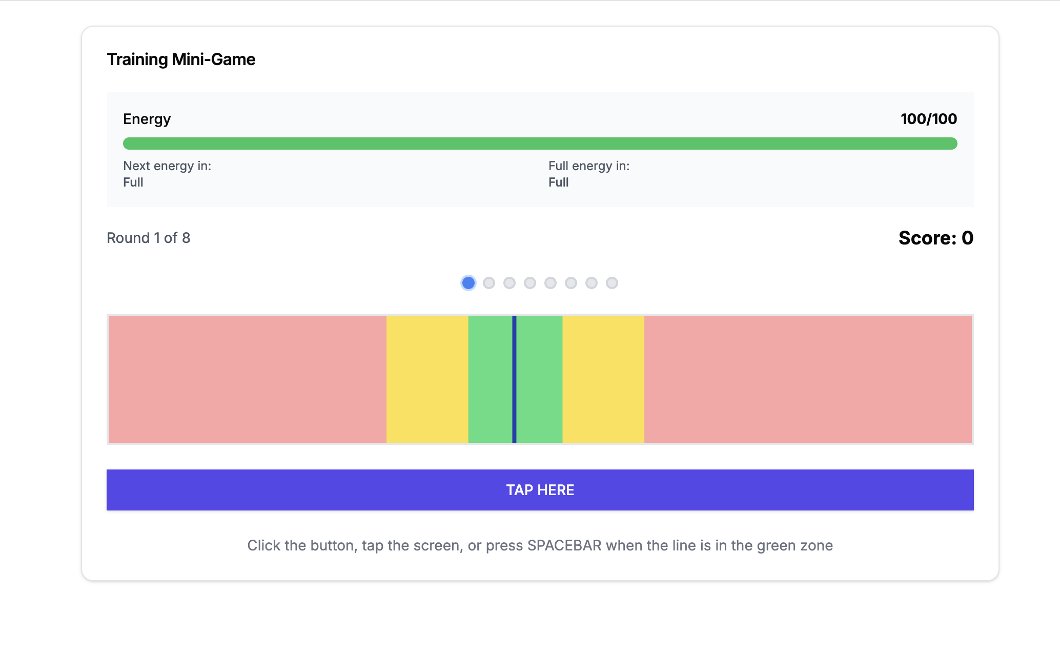 Training Minigames